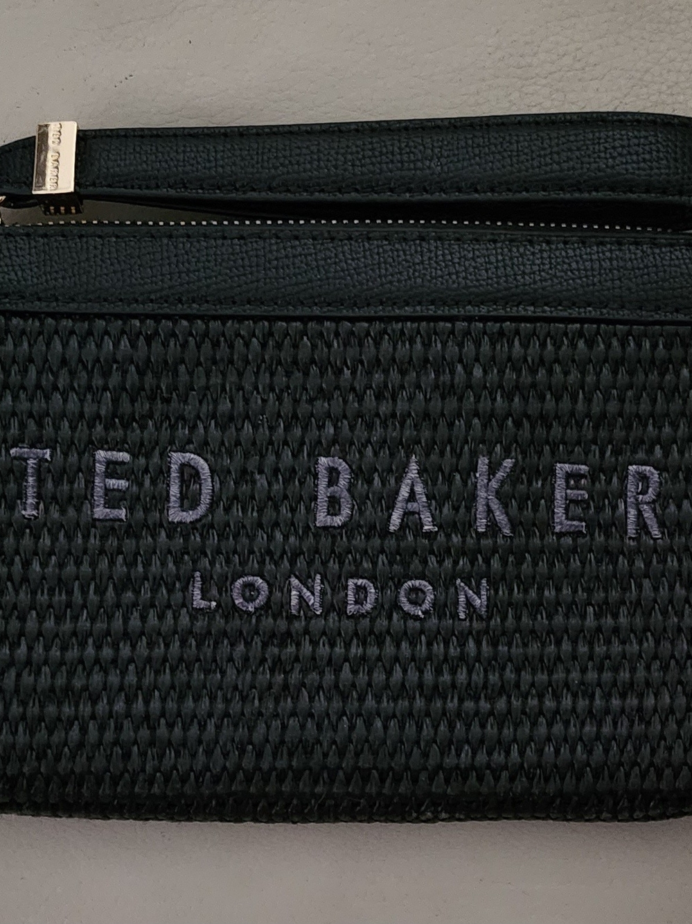Ted Baker London Men's Black Woven Zip Pouch
